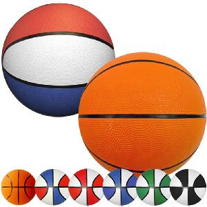 7" Rubber Basketballs (Mid&#8209;Size) - Blank, Shipped Deflated - 7 inch Mini Rubber Basketballs (Deflated)