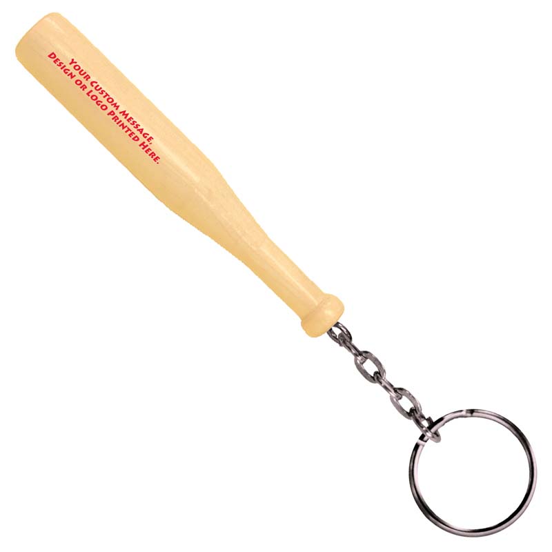 Keychain, 4" Wooden Baseball Bat