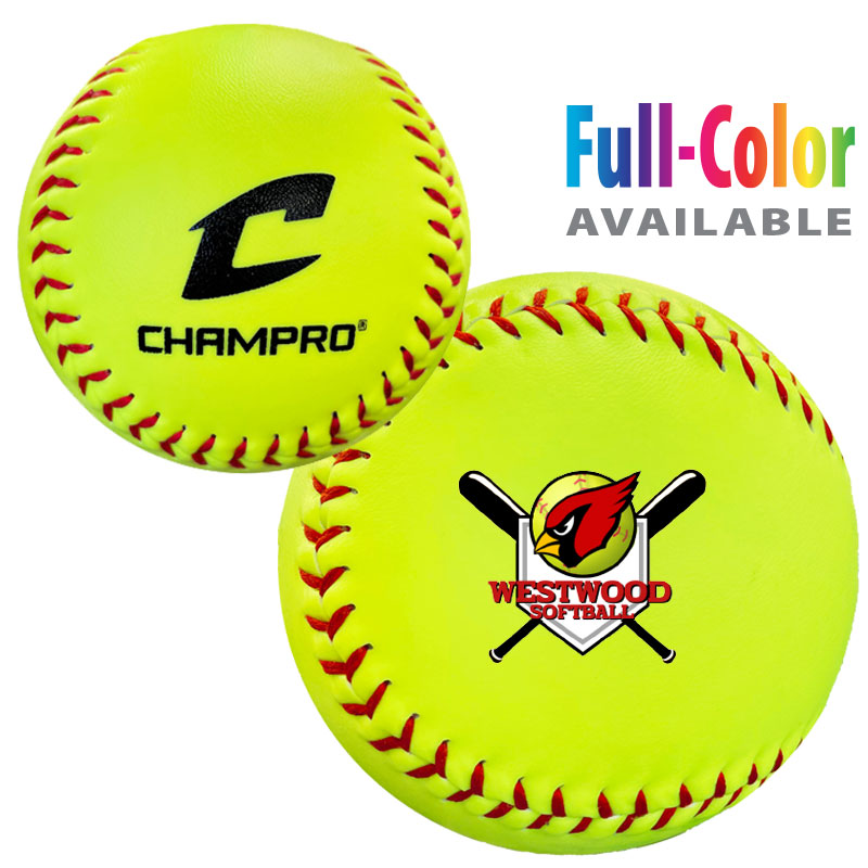Softballs, ChamPro 12" Optic Yellow Synthetic Leather (slowpitch)