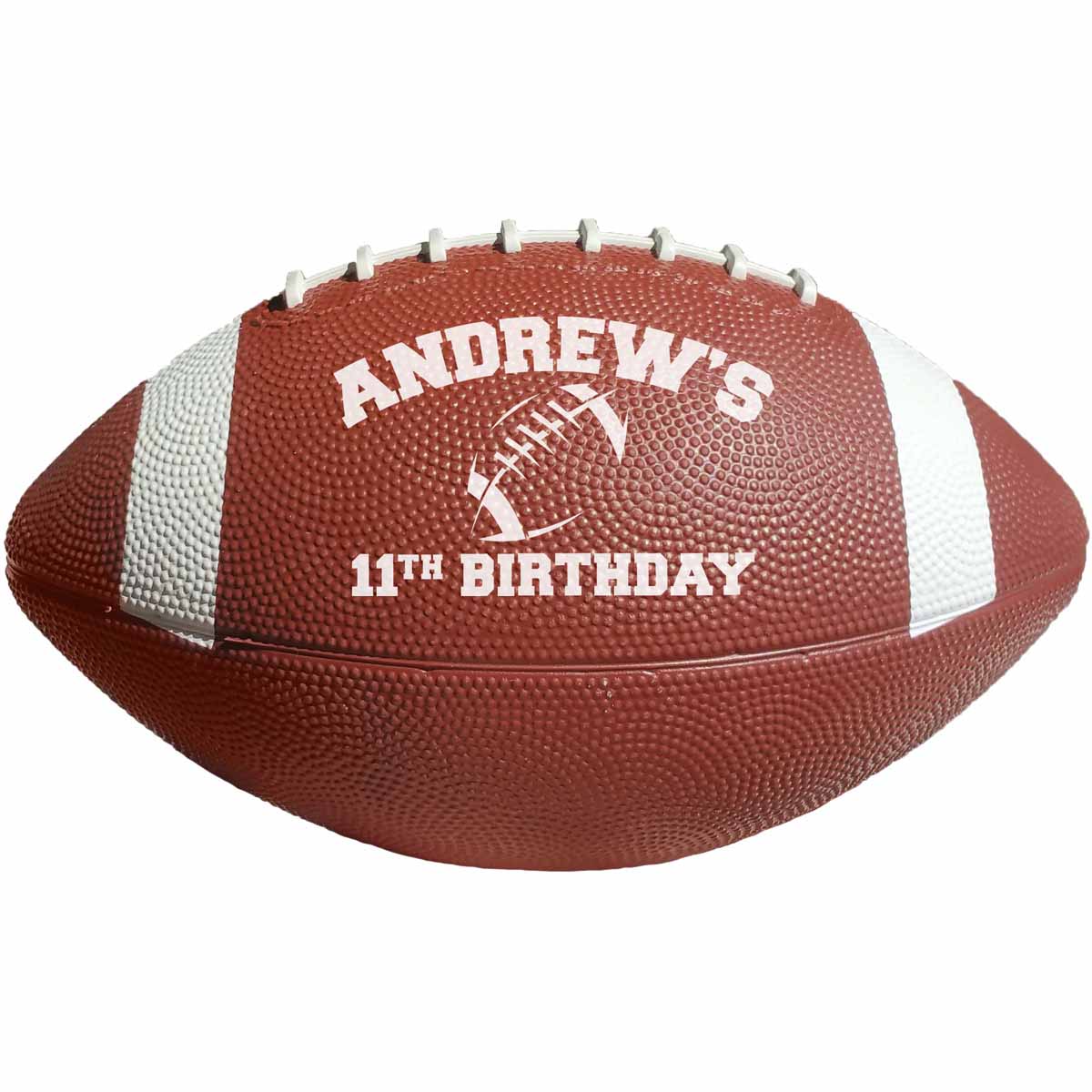 10 1/2" Rubber Footballs with White Stripes (Brown)