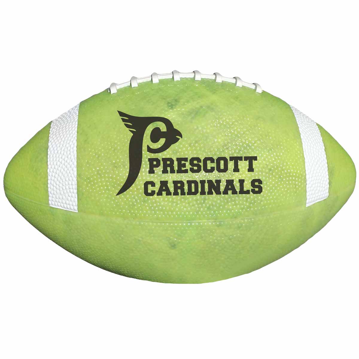 10 1/2" Rubber Footballs with White Stripes (Glow)