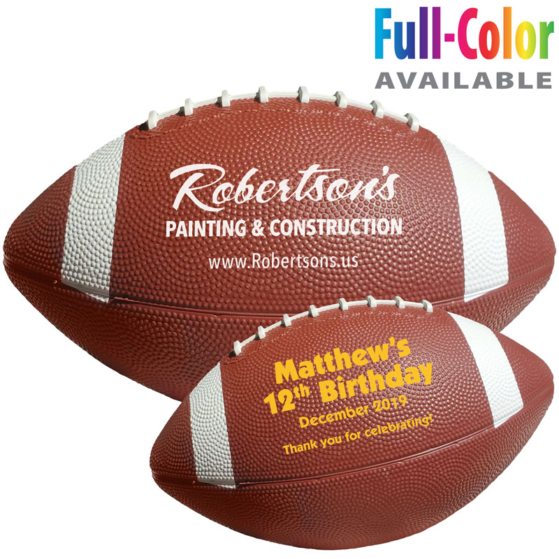 12 1/2" Rubber Footballs with White Stripes