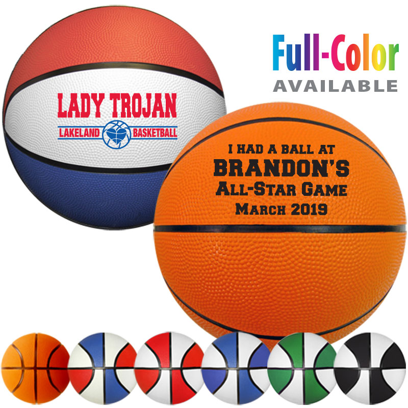 7" Rubber Basketballs (Mid-Size) - Blank, Shipped Deflated