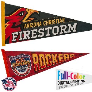 Felt Pennant, Full-Color (12" x 30") - Felt Strip Pennant (12 inch x 30 inch) Four Color Process Imprint