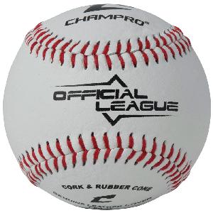 CHAMPRO Official League - Cork and Rubber Core Baseballs (Blank) - (Blank) CHAMPRO Official League Baseballs