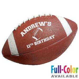 10 1/2" Rubber Footballs with White Stripes (Brown) - Small Rubber Footballs